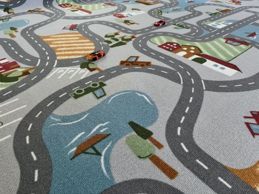 КОВЕР ДЕТСКИЙ City Streets Scanroad 4м серо-синий