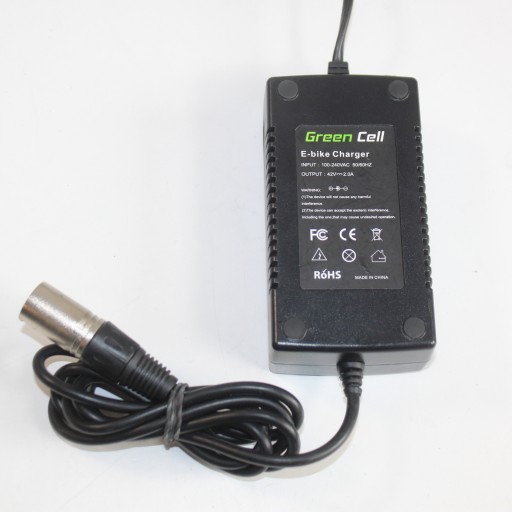 Ładowark do roweru 42V 2A 84W 36V 3 PIN XLR Green Cell