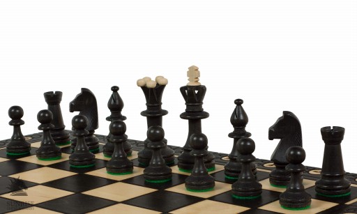 Consul Черные деревянные шахматные фигуры (48х48см), польские, элегантные