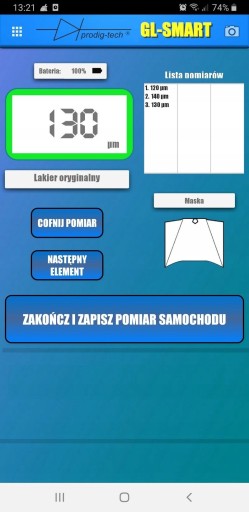 ИЗМЕРИТЕЛЬ ТОЛЩИНЫ КРАСКИ ANDROID ТЕСТЕР GL-SMART-2