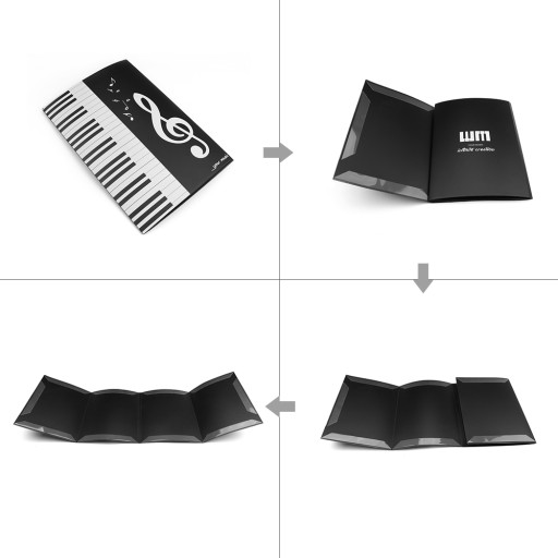 Czarny arkusz nuty Folder formatu A4 Uchwyt do