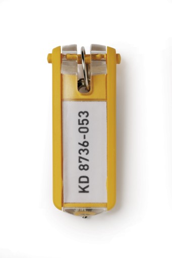 Zawieszki do kluczy Durable, Key Clip, 6 sztuk, żó
