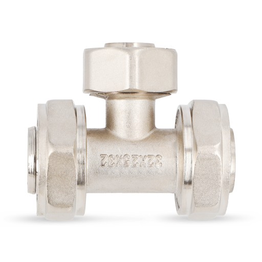ТРОЙНИК PEX 32x25x32 ВИНТОВОЙ ТРУБНЫЙ СОЕДИНИТЕЛЬ РАСПРЕДЕЛИТЕЛЬ НАПОЛЬНОГО ОТОПЛЕНИЯ