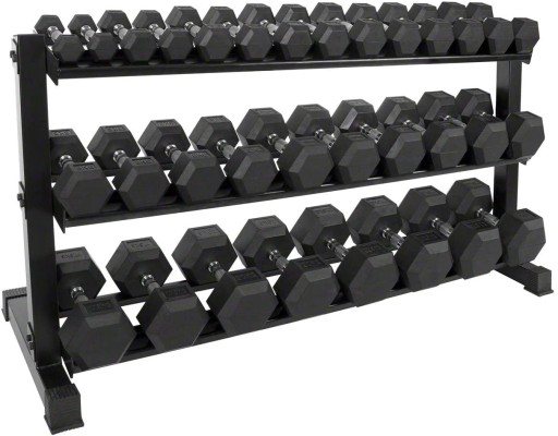 PLATINUM FITNESS ГАНТЕЛИ С РЕЗИНОВЫМ ПОКРЫТИЕМ, ШЕСТИГРАННЫЙ ЧУГУН, 27,5 КГ