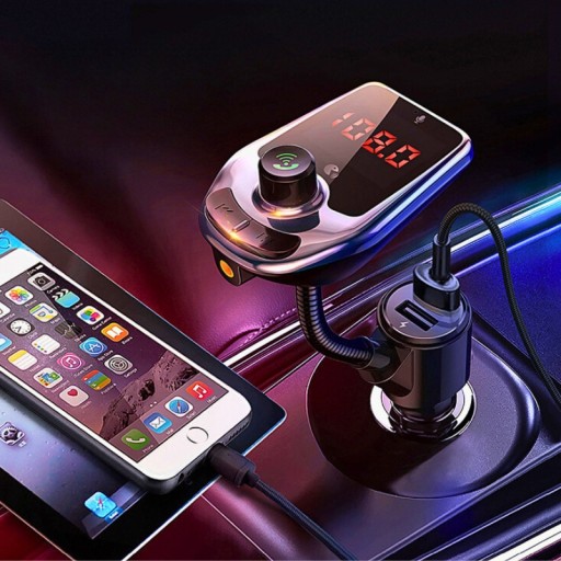 АВТОМОБИЛЬНЫЙ ПЕРЕДАТЧИК BLUETOOTH FM MP3 БЫСТРОЕ ЗАРЯДНОЕ УСТРОЙСТВО 2 разъема USB Type-C
