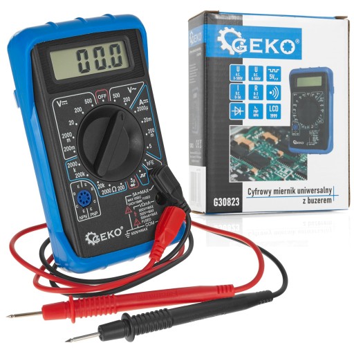 МУЛЬТИМЕТР ЦИФРОВОЙ LCD ЭЛЕКТРИЧЕСКИЙ ИЗМЕРИТЕЛЬ ТОКА С ЗУММЕРОМ GEKO