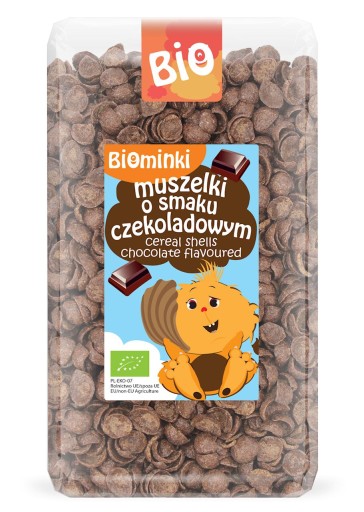 BIOMINKI ОРГАНИЧЕСКИЕ РАКУШКИ ШОКОЛАДНЫЕ ХРУСТЯЩИЕ ЗАВТРАК ПЕРЕКУС ЭКО 300 г