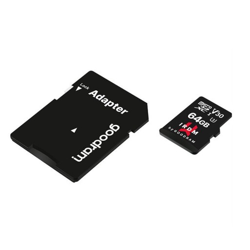 Карта памяти GOODRAM IRDM 64 ГБ UHS-I U microSDXC + адаптер