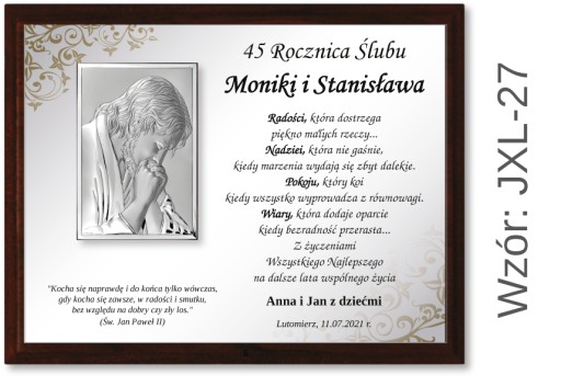 PREZENT ROCZNICA ŚLUBU JUBILEUSZ 10 15 20 25 30 40 45 50 55 GODY + pudełko