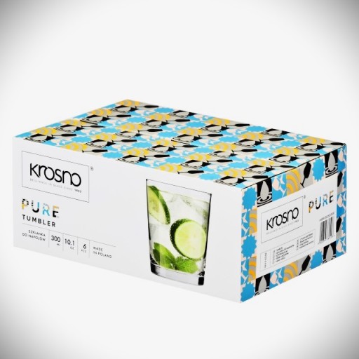 Niskie szklanki do napojów Pure 6 szt. 250 / 300 ml Krosno