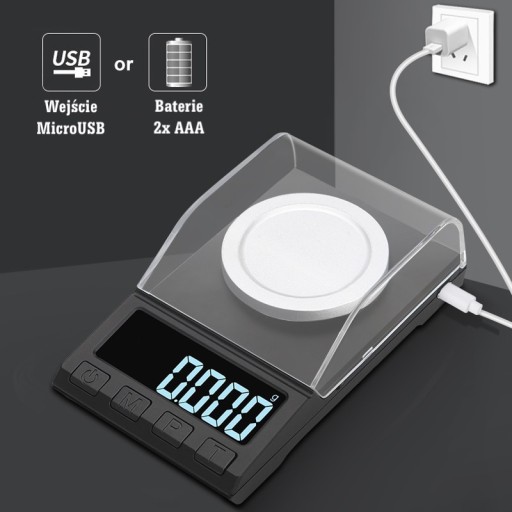 WAGA JUBILERSKA PRECYZYJNA MINI 0,001G 100G ELEKT.