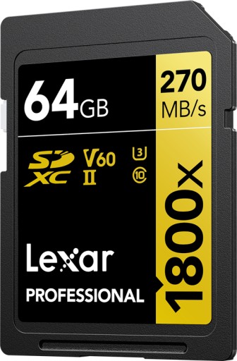 Карта памяти Lexar SDXC 64 ГБ 1800x UHS-II V60