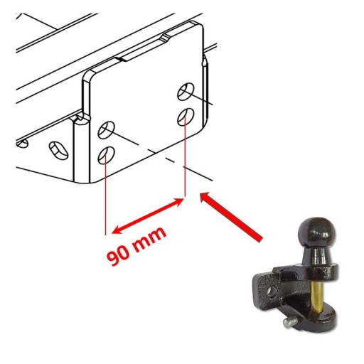 Kula Kuta Haka z Zaczepem Oczkowym 90mm Odkuwka do Mitsubishi Pajero 00-06
