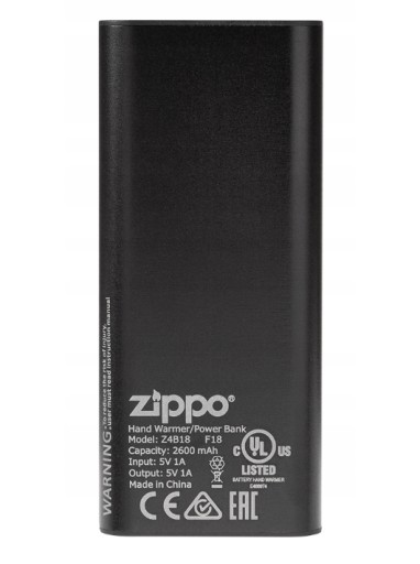 Heatbank Zippo 3 Powerbank Грелка для рук Черная Грелка для рук 3 часа