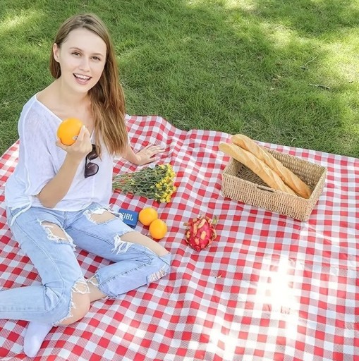 Коврик для пикника BLANKET водонепроницаемый 200x200см с утеплителем BEACH с ручкой