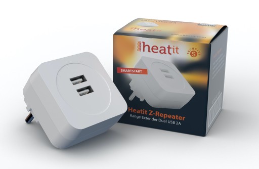 Удлинитель Heatit Z-Repeater с аккумулятором и USB Z-wave