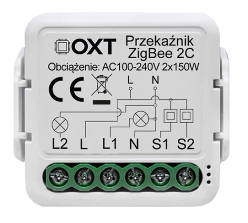 Мини-релейный модуль OXT 2 цепи ZigBee TUYA