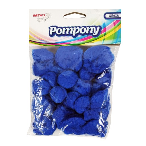 ПОМПОНЫ ДЕКОРАТИВНЫЕ POM37 FLUFFY BLUE 24 шт.
