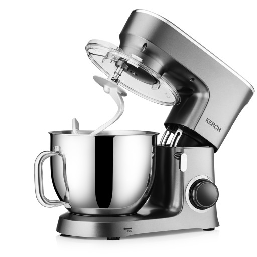 КУХОННЫЙ ПРОЦЕССОР ПЛАНЕТАРНЫЙ МИКСЕР KERCH BAKER GREY 7л 3000Вт АКСЕССУАРЫ