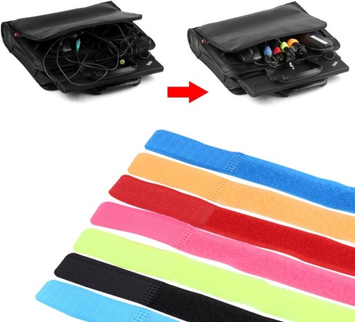 RZEP OPASKA DO SPINANIA KABLI ORGANIZER PORZĄDEK ZE SPLĄTANYMI KABLAMI 18PC