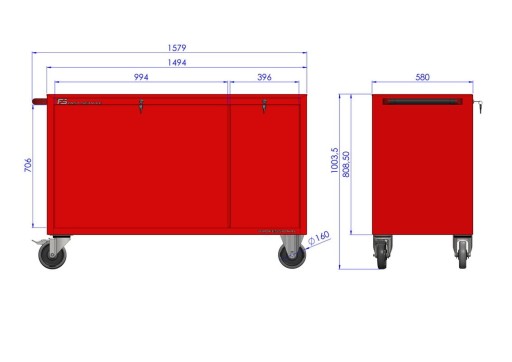 Mega Workshop коляска с 9 ящиками PM-215-23
