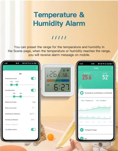 Умный датчик температуры и влажности Tuya WIFI