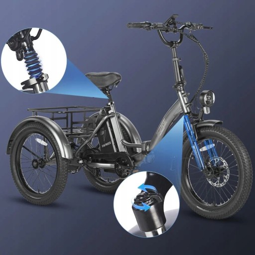 Трехколесный велосипед Fafrees F20 Mate 750 Вт 48 В 18,2 Ач 75 км 180 кг PL