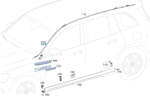 НАКЛАДКА ПЕРЕДНЕГО ОКНА MERCEDES GLB X247 19-