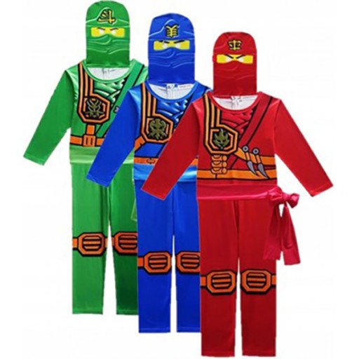 NINJA STRÓJ PRZEBRANIE MASKA NINJAGO JAY 104/110