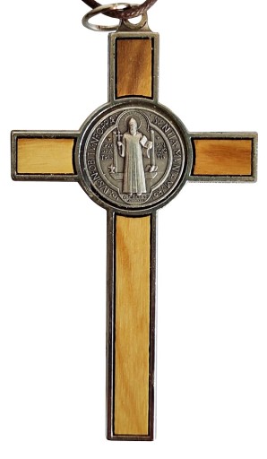 БЕНЕДИКТИНСКИЙ КРЕСТ БЕНЕДИКТА, ОЛИВКОВОЕ ДЕРЕВО, 7,5 см.