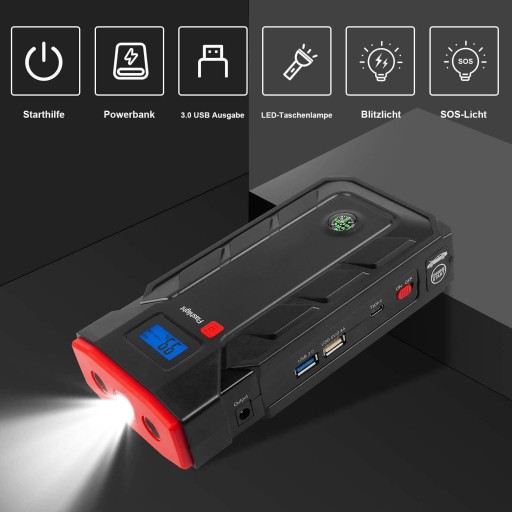 ŁADOWARKA SAMOCHODOWA ŁADOWARKA POWER BANK KOMPAS ROZRUSZNIK SKOKOWY