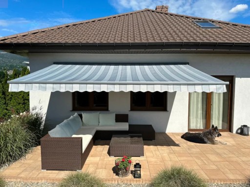 Террасная маркиза АНТРАЦИТ 250х200 Grey Stripes PREM