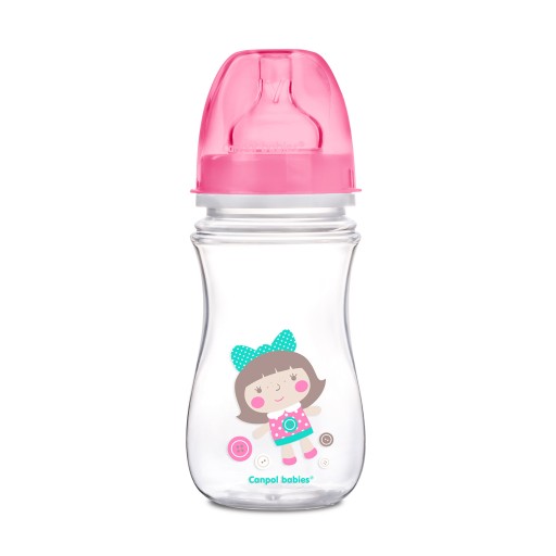 CANPOL ШИРОКАЯ АНТИКОЛИКОВАЯ БУТЫЛКА 240мл TOYS +3м