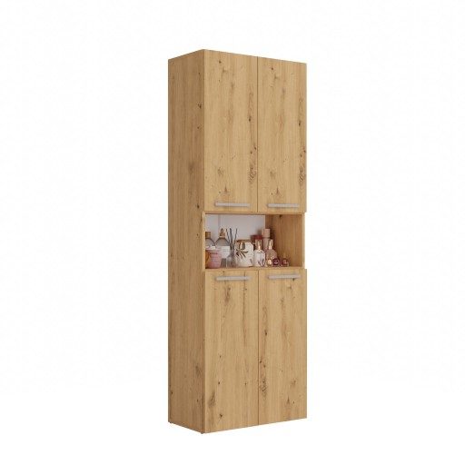 ШКАФ КНИЖНЫЙ ШКАФ 60 POST NEL DK 2K КОРЗИНА, ДУБ ARTISAN