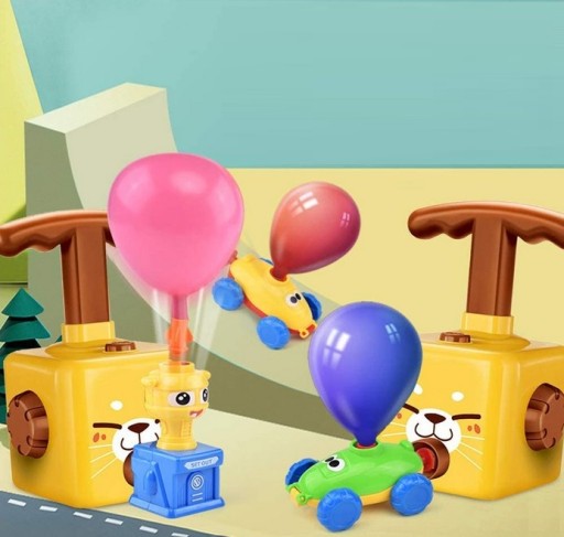 SAMOCHÓD AERODYNAMICZNY WYRZUTNIA + POMPKA BALONY