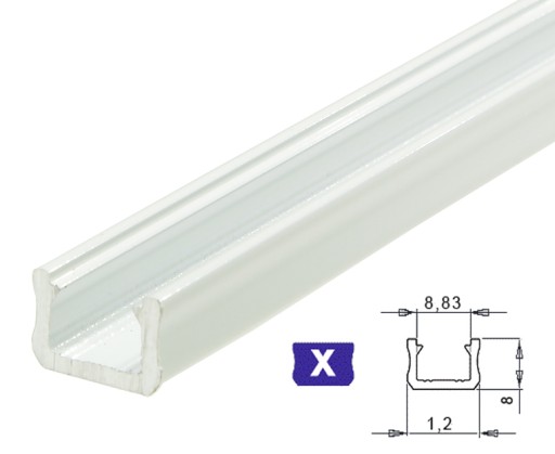 Profil aluminiowy do taśm LED LUMINES typ X Biały 2m