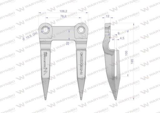 Закаленный байонет с двумя пальцами Bizon Rekord 5060020040 5020040R Waryński W