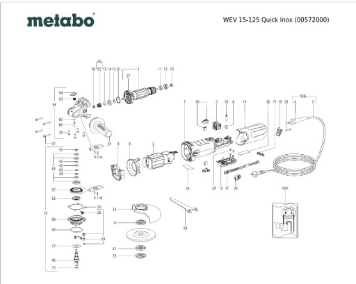 Przekładnia zębata Metabo WEV 15-125 Quick Inox 316054990