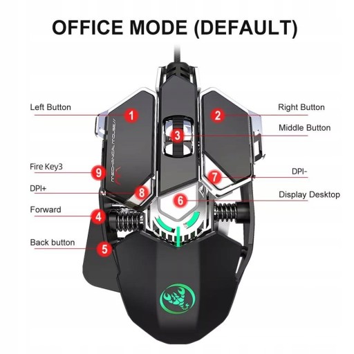 GAMEXIDO PRO 6400DPI Проводная игровая мышь с подсветкой RGB со светодиодной подсветкой