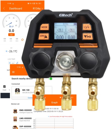 Цифровые манометры Заправка КОНДИЦИОНЕР r1234yf r134a Bluetooth