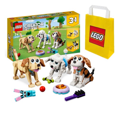 LEGO CREATOR 31137 UROCZE PSIAKI + LEGO TORBA PAPIEROWA ŚREDNIA 6315792