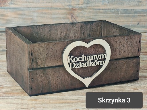 ПОДАРОК ​​НА ДЕНЬ БАБУШКИ И ДЕДУШКИ ДЕРЕВЯННАЯ КОРОБКА 20x13x8 С ВЫКРОЙКИ ПОДАРОЧНЫЙ ДЕКУ