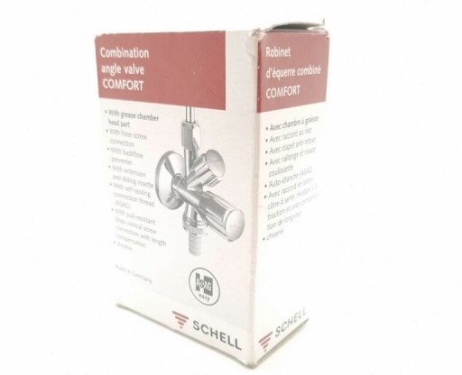 КОМБИНИРОВАННЫЙ УГЛОВОЙ КЛАПАН SCHELL 1/2 x 3/8 x 3/4
