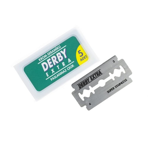 Лезвия для бритвы Derby Extra, зеленые, 5 шт.