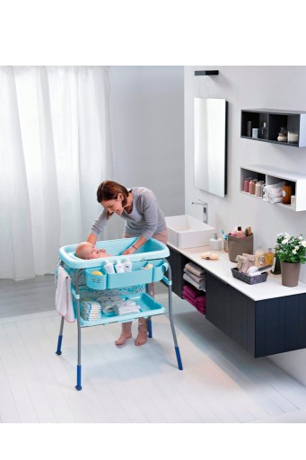 CHICCO Comfort - Wanienka + przewijak 2w1 CUDDLE&BUBBLE kąpielowa + kółka