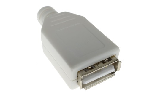 РАЗЪЕМ USB A ДЛЯ ПРЯМОГО БЕЛОГО КАБЕЛЯ