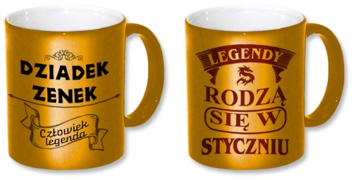 kubek w kolorze matowego złota z Twoim nadrukiem