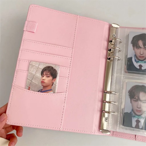 Яркий цвет A5/A7 из искусственной кожи, обложка для фотокарточек, милый Kpop