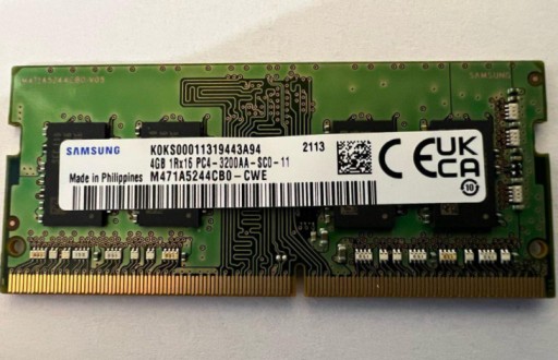 Оперативная память SAMSUNG SODIMM DDR4 4 ГБ 3200 МГц CL22