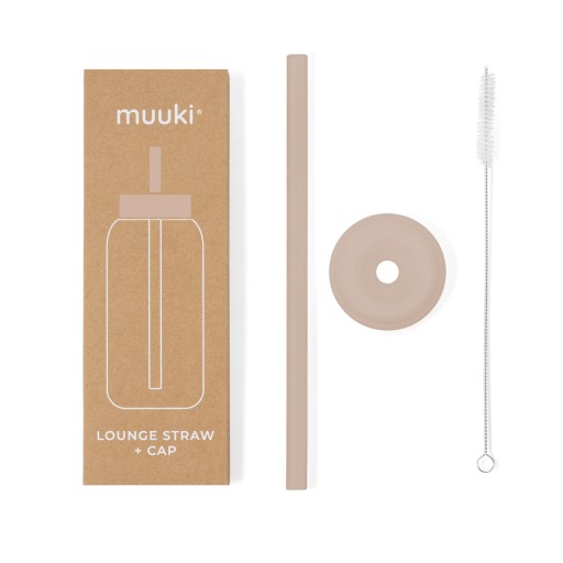 MUUKI słomka do butelek 720 ml Lounge Straw+ CAP DESERT ROSE